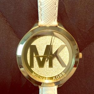 White and gold Michael Kors watch